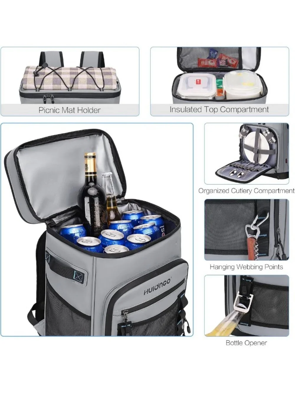 Large Waterproof Insulated Cooler Backpack - Leak Proof for Camping, Beach